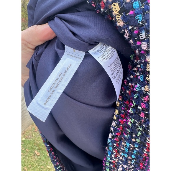 NWT Loft Navy Tweed Women's Skirt| Multicolor hints of shimmer mini skirt | SZ 4 - Picture 6 of 7